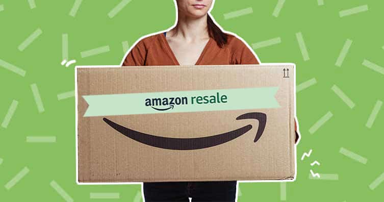 Woman holding Amazon box