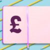 book with pound sign and pencil background
