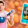 chef with baked beans