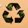 Recycle symbol with a t-shirt, can, phone and shoes