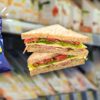 crisps, sandwich and smoothie in front meal deal fridge