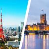 tokyo and london skylines