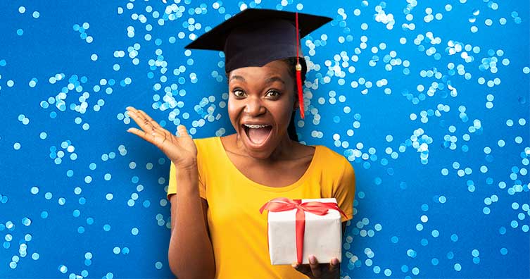 Graduate holding present